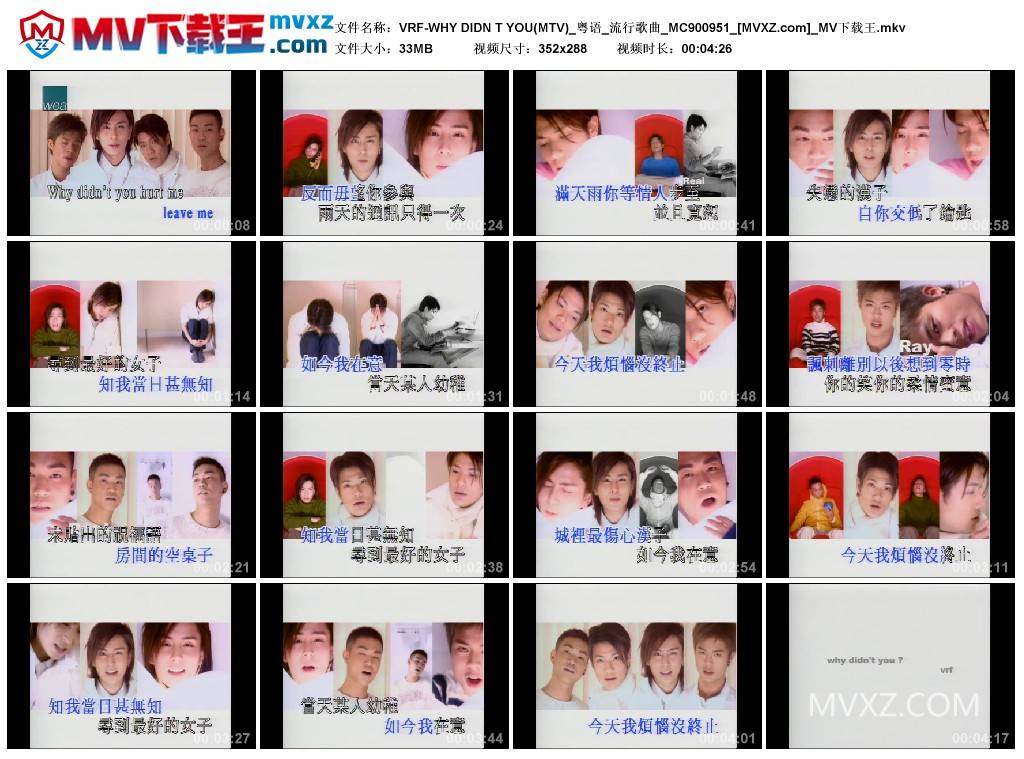 VRF-WHY DIDN T YOU(MTV)_粤语_流行歌曲_MC900951